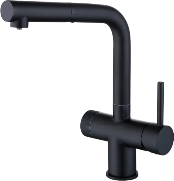 Смеситель для кухни Emar Steel ЕС - 7026 Black Sancos — Оригинал