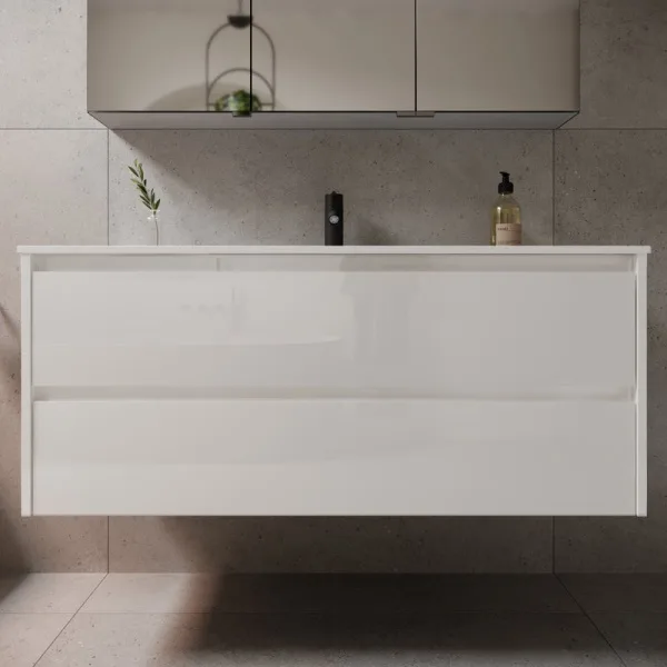 Тумба с раковиной Sancos Libra 120 см белый глянец Sancos — Оригинал