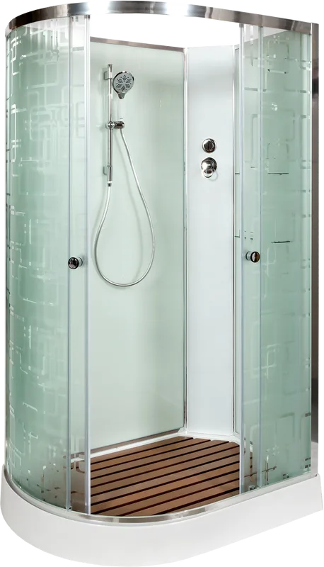 Душевая кабина DTO EM1512RN 120х80, без крыши, профиль хром, стекло матовое с узором Sancos — официальный сайт