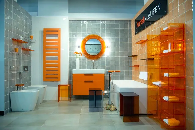 Зеркало круглое Laufen Kartell by Laufen 80 оранжевое Sancos — официальный сайт