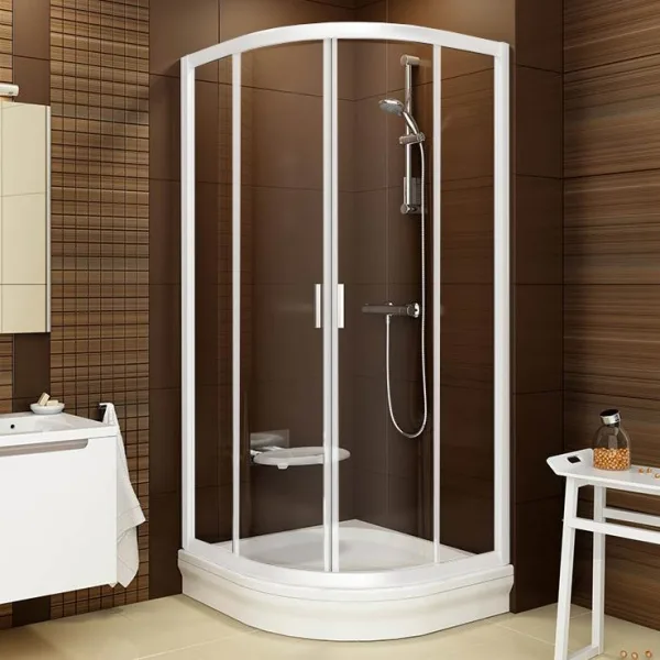 Душевой уголок Ravak Blix BLCP4-80 Transparent, белый профиль Sancos — Оригинал