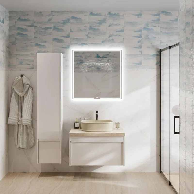 Тумба под раковину без столешницы KERAMA MARAZZI Modula 80 подвесная, белая глянцевая Sancos — официальный сайт