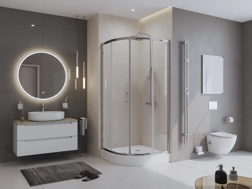 Душевой уголок BelBagno Uno -195 R 2 80 C Cr стекло прозрачное Sancos — официальный сайт