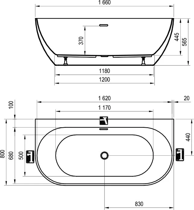 Акриловая ванна Ravak Freedom W 165x80 см, отдельностоящая, белая, овальная Sancos — официальный сайт
