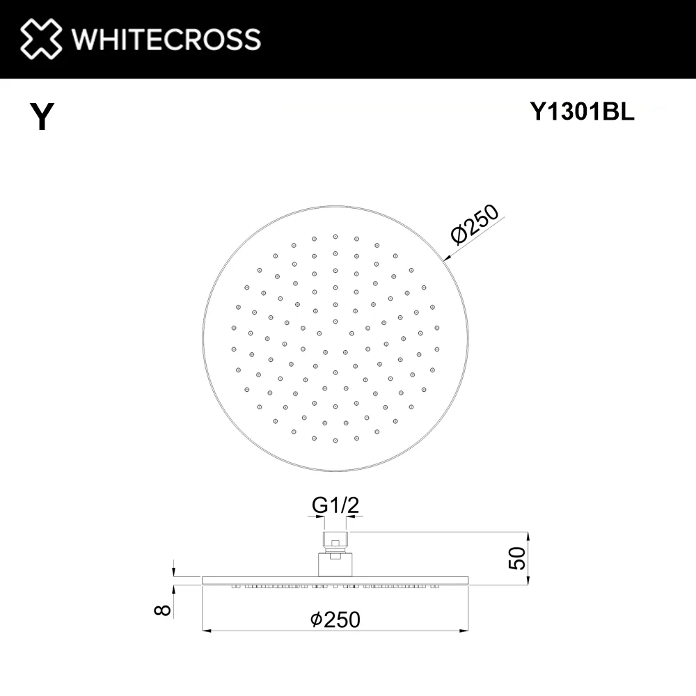 Верхний душ WHITECROSS Y Y1301BL черный Sancos — официальный сайт
