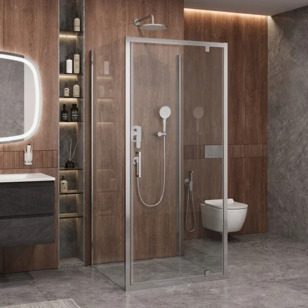 Душевой уголок Cezares Molveno BA2 90+90 C Cr IV 90х90 см, профиль хром, стекло прозрачное Sancos — Оригинал