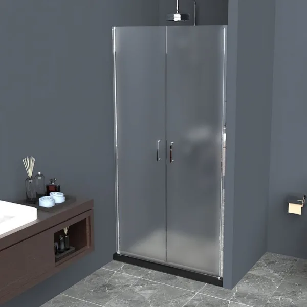 Душевая дверь в нишу BelBagno Uno B-2-100-P-Cr стекло текстурное Sancos — Оригинал
