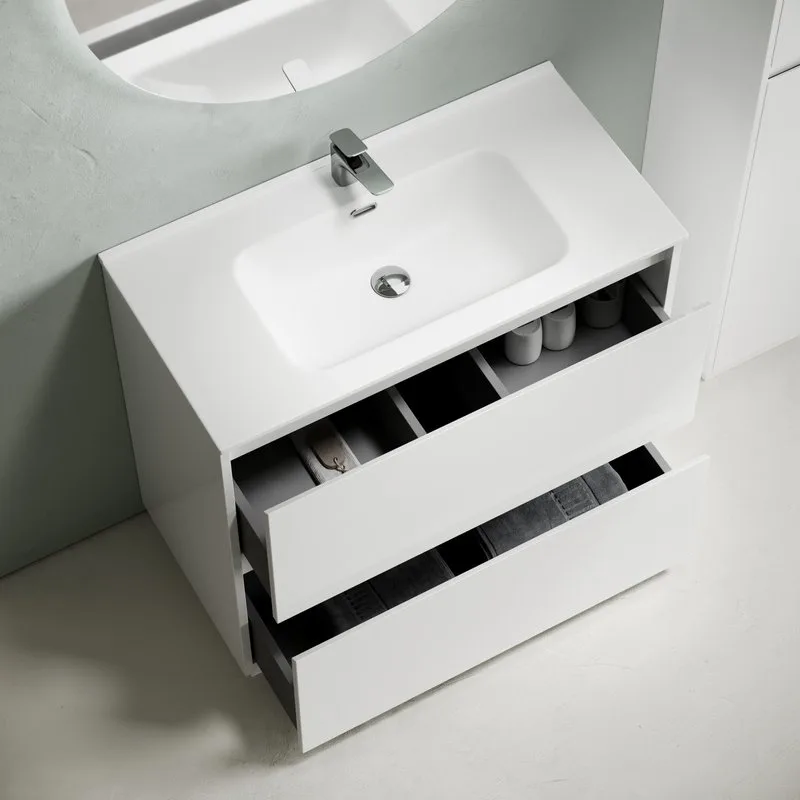 Тумба с раковиной Sancos Libra Floor 90 белый глянец, белая раковина CN7002 Sancos — официальный сайт