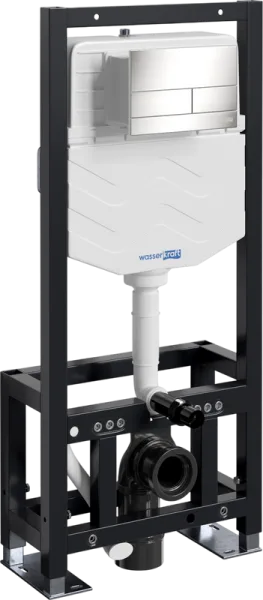 Система инсталляции для унитазов Wasserkraft Dill 61TLT.010.ME.BN04, с кнопкой смыва никель Sancos — Оригинал