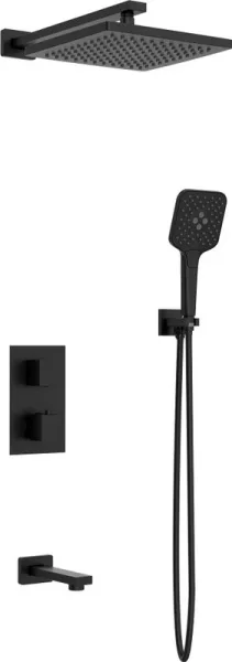 Душевой комплект AltroBagno Lamberto 040412 NeOp, С ВНУТРЕННЕЙ ЧАСТЬЮ, матовый черный Sancos — Оригинал