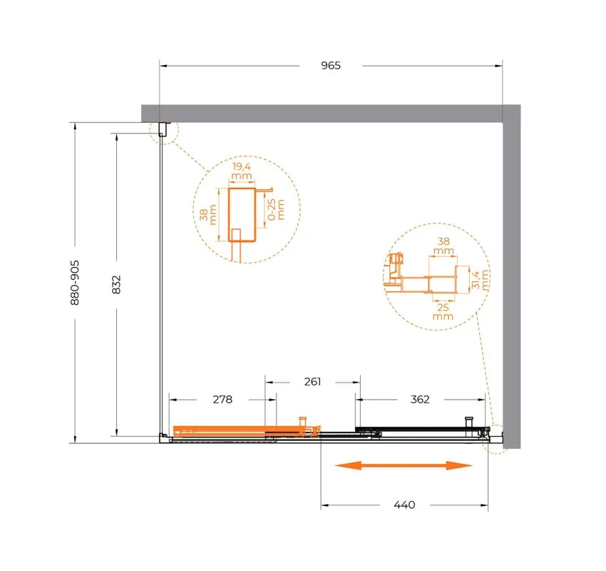 Душевой уголок Cezares Molveno AHF 31 100+90 C CR IV 100х90 см, профиль хром, стекло прозрачное Sancos — официальный сайт
