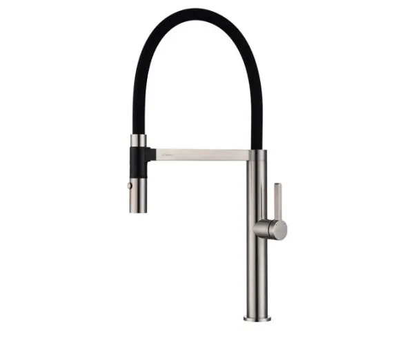 Смеситель для кухни Paulmark Leader Le214101-BS, с гибким изливом, брашированная сталь Sancos — Оригинал