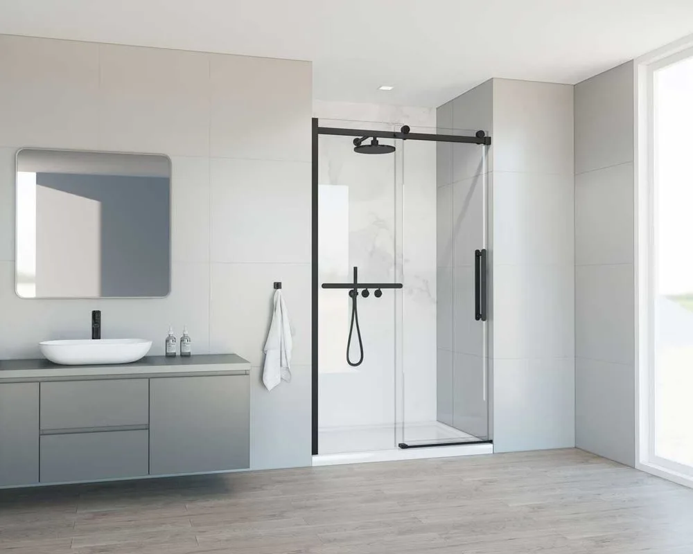 Душевая дверь в нишу Vincea Como Soft VDS-1CS110CLB 110 см профиль черный Sancos — официальный сайт