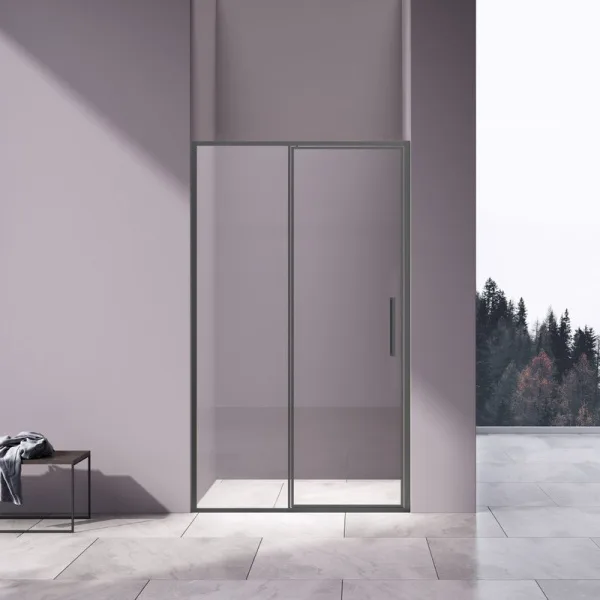 Душевая дверь Vincea Slim 8mm VDP-4SL120CLGM, вороненая сталь, стекло прозрачное Sancos — Оригинал