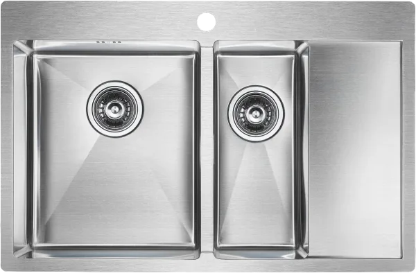 Мойка кухонная Paulmark Kroner PM227851-BSL брашированная нержавеющая сталь L Sancos — Оригинал