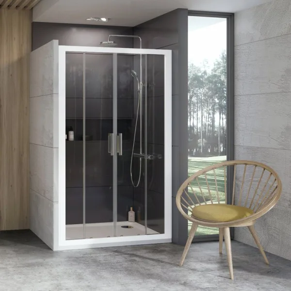 Душевая дверь в нишу Ravak 10° 10DP4-190 Transparent, профиль белый Sancos — Оригинал