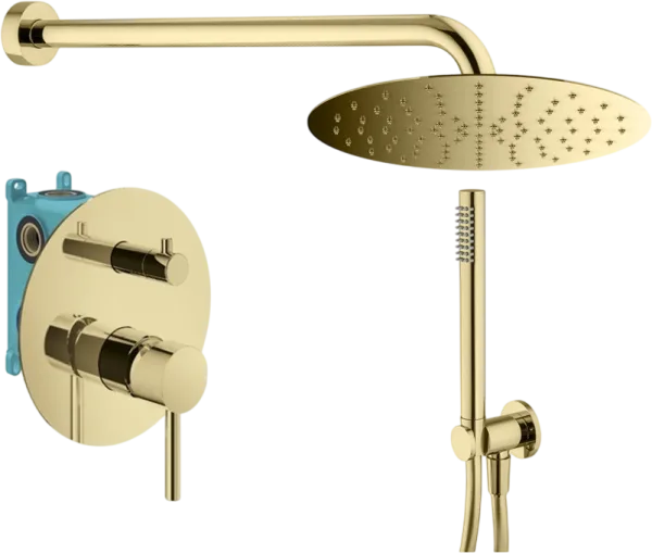 Душевой комплект Plumberia Selection Ixo KITXO18OR, С ВНУТРЕННЕЙ ЧАСТЬЮ, золото 24к Sancos — Оригинал