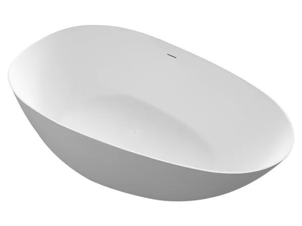 Ванна из искусственного камня Uni-Flo Ova 170x85 см, отдельностоящая белая матовая Sancos — Оригинал