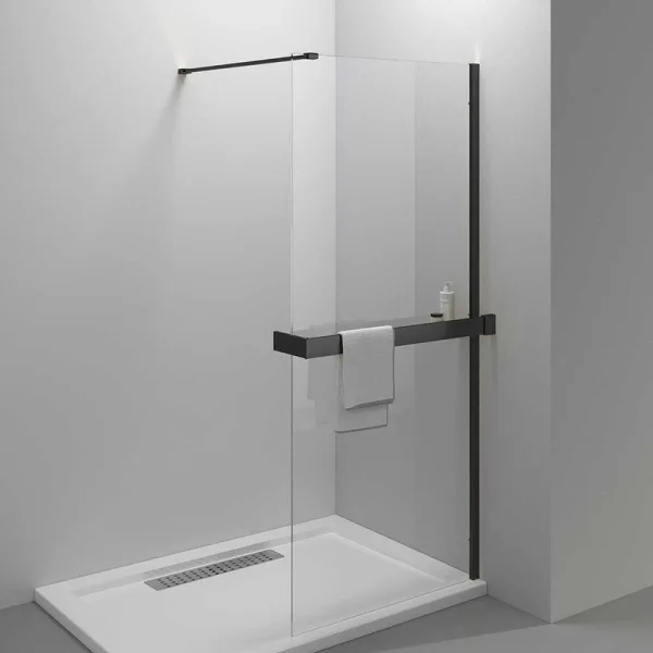 Душевая перегородка Vincea Walk-in HR VSW-4HR800CLB 80 см, профиль матовый черный, стекло прозрачное Sancos — Оригинал