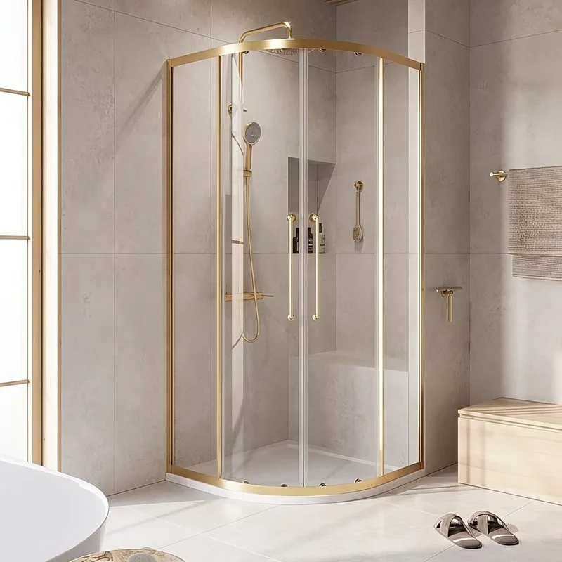 Душевой уголок Cezares Relax RELAX-304-R-2-100-C-BORO 100x100, профиль брашированное золото Sancos — официальный сайт
