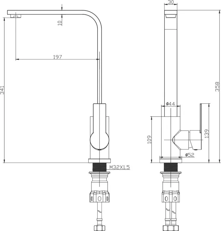 Смеситель для кухни Wonzon & Woghand WW-AE4550-BG брашированное золото Sancos — официальный сайт