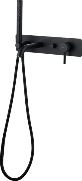 Встраиваемый смеситель для ванны Allen Brau Priority 5.31006-31 С ВНУТРЕННЕЙ ЧАСТЬЮ, чёрный матовый Sancos — Оригинал