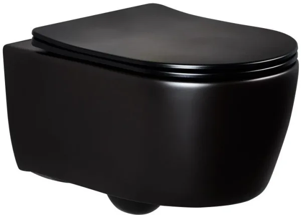 Унитаз подвесной Splendy Pride PR10152VTYBM безободковый, с микролифтом, черный матовый Sancos — Оригинал