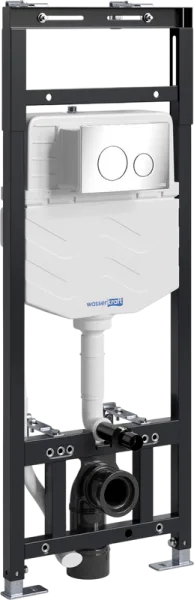 Система инсталляции для унитазов Wasserkraft Alme 15TLT.010.ME.CH02, с кнопкой смыва хром Sancos — Оригинал