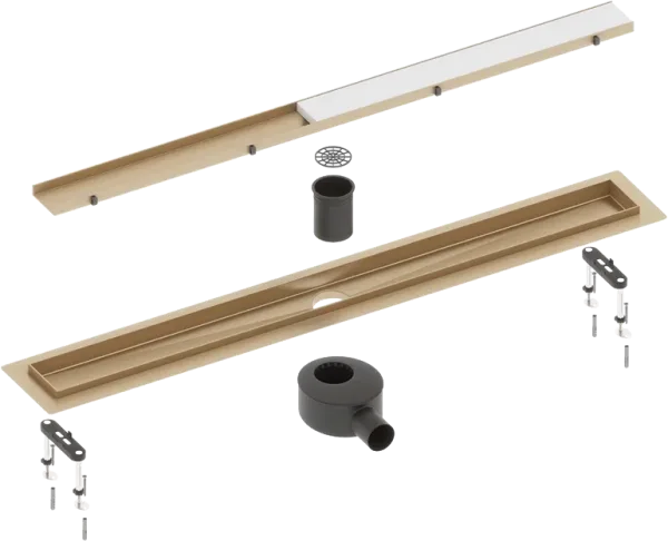 Душевой трап (лоток) Timo Drain Systems DS230207/17 700 двусторонняя панель plate под плитку, золото Sancos — Оригинал