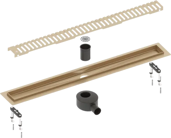 Душевой трап (лоток) Timo Drain Systems DS230107/17 700 вставка lines, золото матовое Sancos — Оригинал