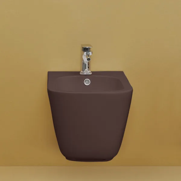 Биде подвесное Kerasan Tribeca 512575 borgogna matt Sancos — Оригинал
