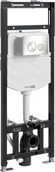 Система инсталляции для унитазов Wasserkraft Alme 15TLT.010.ME.BN02, с кнопкой смыва никель Sancos — Оригинал