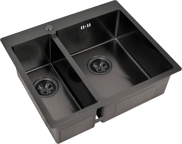 Мойка кухонная Zorg Inox PVD 59-2-51-R GRAFIT R, графит Sancos — Оригинал