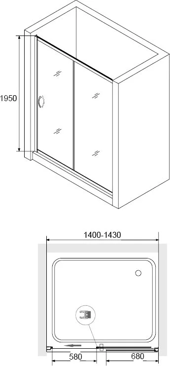 Душевой уголок RGW Passage PA-016+80 см 140x80x195 профиль хром, стекло матовое Sancos — официальный сайт