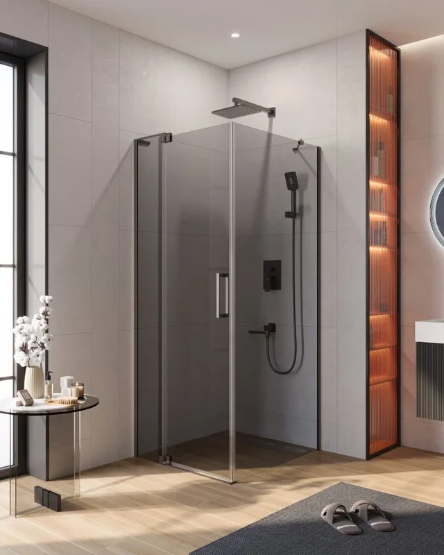 Душевой уголок Cezares Slider AH 1 80-80/90 GRIGIO GM профиль оружейная сталь, стекло серое Sancos — официальный сайт