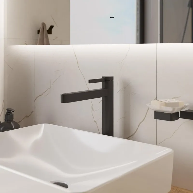 Смеситель для раковины Hansgrohe Finoris 260 76070670 матовый черный Sancos — официальный сайт