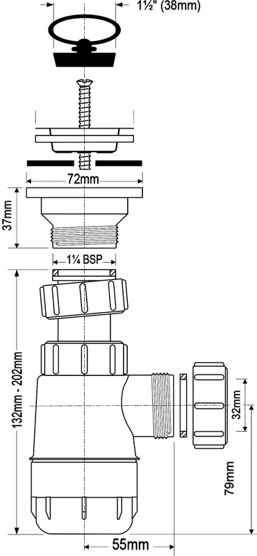 Сифон для раковины McAlpine MRW2-NW Sancos — официальный сайт