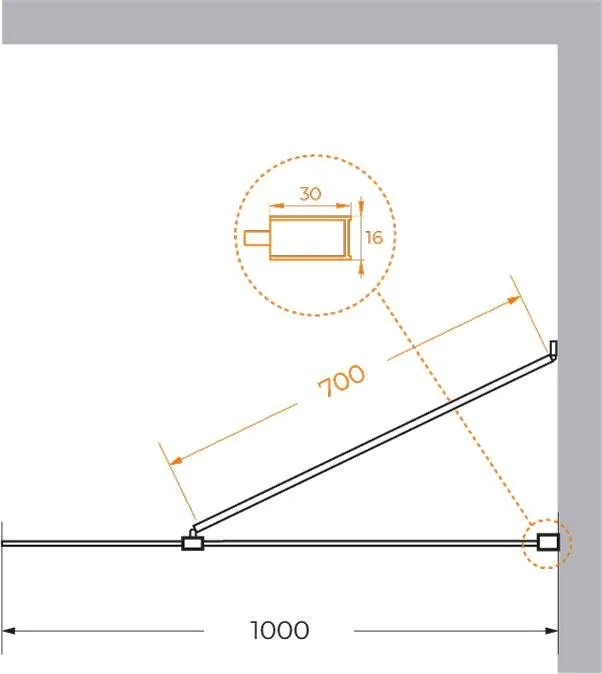 Душевая перегородка Cezares Liberta L-1-TB-100-BR-NERO профиль черный, стекло бронза Sancos — официальный сайт