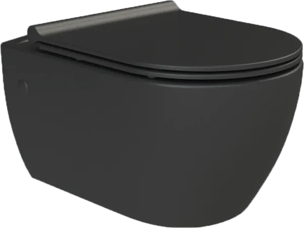Унитаз подвесной Boheme Nero 961-SET-B безободковый, с микролифтом, черный матовый Sancos — Оригинал