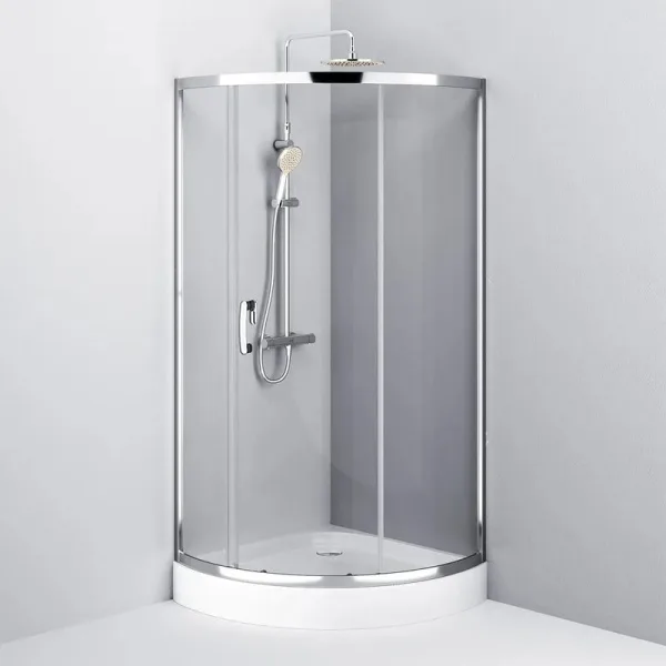 Душевой уголок AM.PM Like W83UG-315-090MT 90x90 профиль хром, стекло прозрачное Sancos — Оригинал