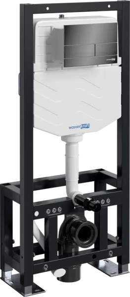 Система инсталляции для унитазов Wasserkraft Dill 61TLT.010.ME.PB04, с кнопкой смыва черной Sancos — Оригинал