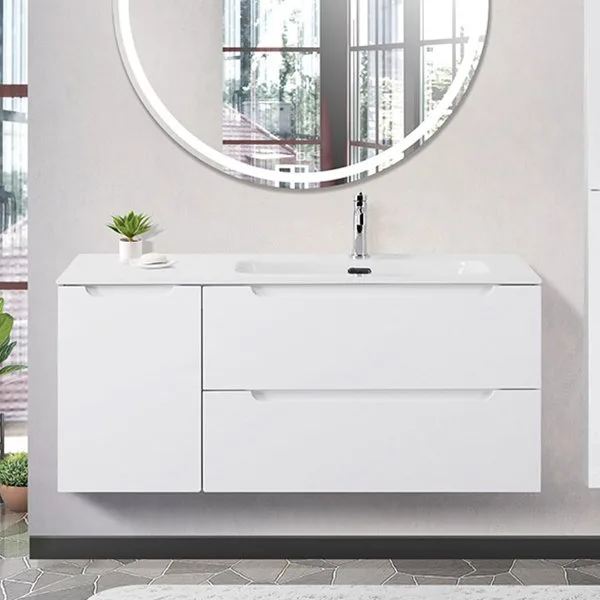 Тумба под раковину без столешницы BelBagno Etna 120 R 2 ящика, дверца, bianco lucido Sancos — Оригинал