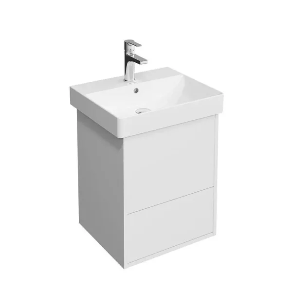 Тумба под раковину без столешницы KERAMA MARAZZI Pro 50 подвесная, 2 ящика, матовая белая Sancos — Оригинал
