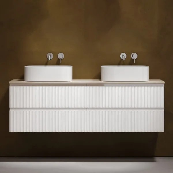 Тумба с раковиной Sancos Snob T 160 bianco, столешница бежевая TT160A2, раковина CN6052 Sancos — Оригинал