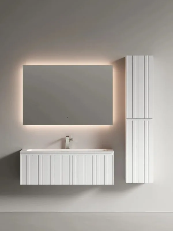 Тумба подвесная SANCOS Ламель 120 c одним ящиком, белый матовый LM120W Sancos — официальный сайт