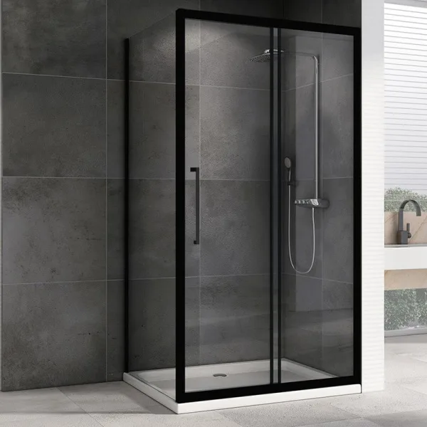 Душевой уголок Abber Schwarzer Diamant AG30130BH-S75B 130х75, профиль черный, стекло прозрачное Sancos — Оригинал