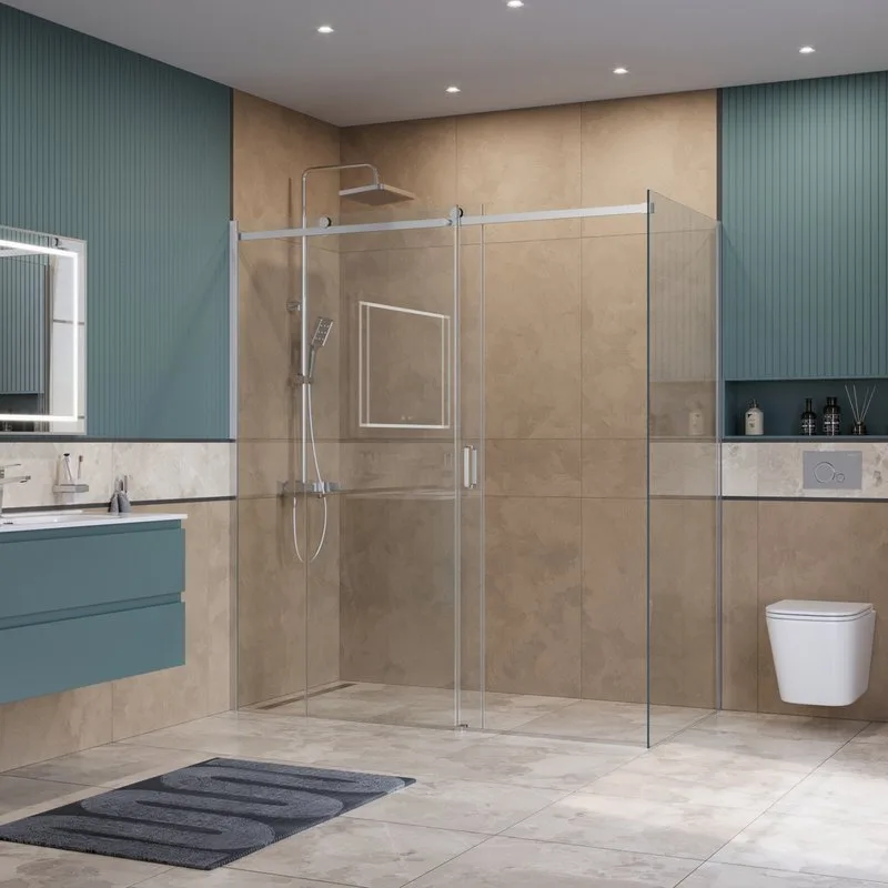 Душевой уголок BelBagno Soft Close-2 AH-1-180/90-C-Cr профиль хром Sancos — официальный сайт