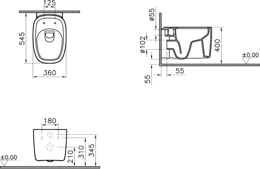 Унитаз подвесной VitrA Plural Rim-Ex 7830B483-0075 Sancos — официальный сайт
