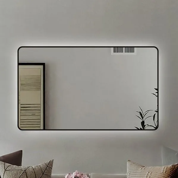 Зеркало Art&Max Siena S 120х80 черное, с LED-подсветкой, 6000К Sancos — Оригинал
