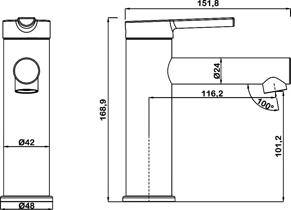 Смеситель для раковины Swedbe Diana 1010B черный матовый Sancos — официальный сайт